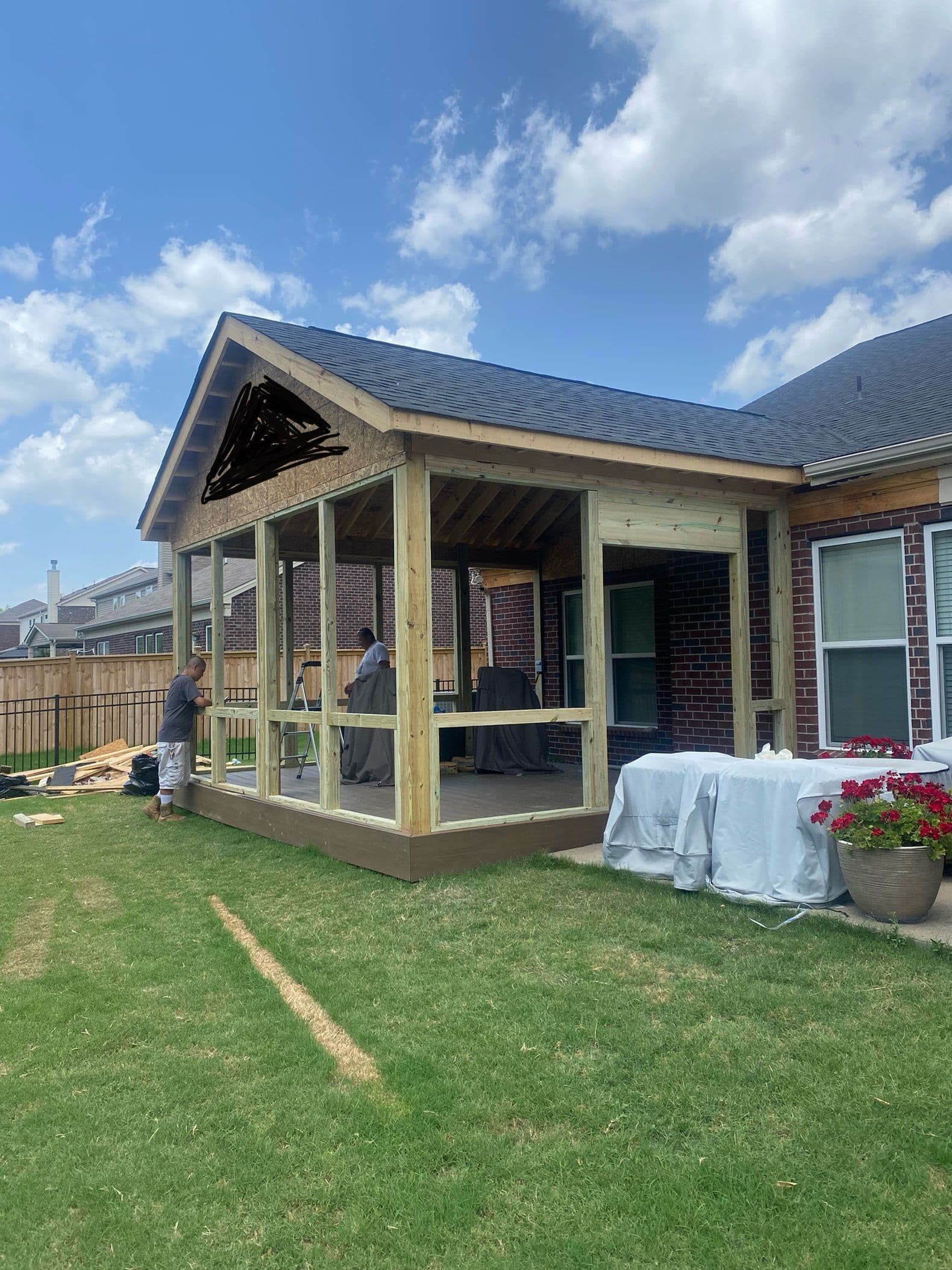 Project Beautiful Patio Framing in Green Hills image