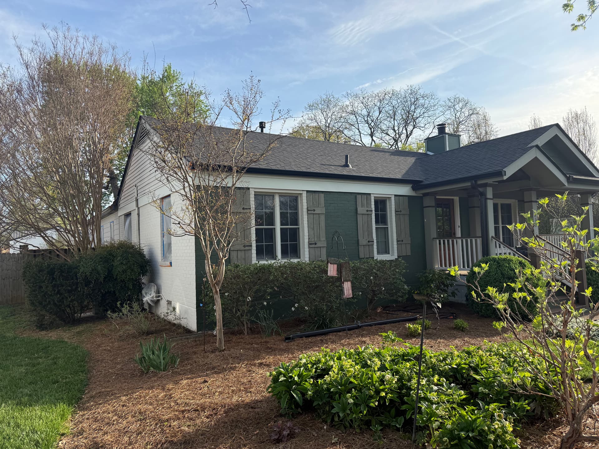 Exterior Painting in Progress on a Brick Home in Franklin TN image
